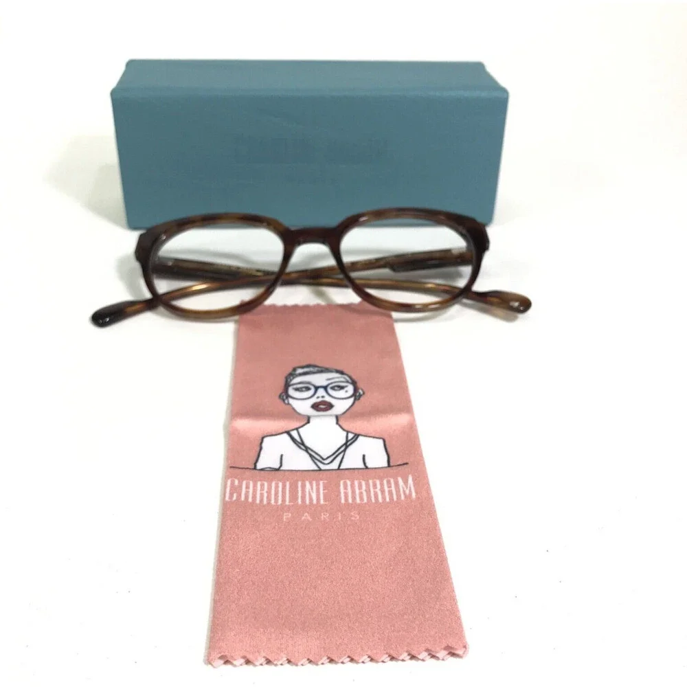 Caroline Abram Eyeglasses Frames FRANCINE 756 Brown Tortoise Cat Eye 48-19-140
